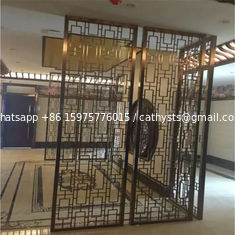 الصين مصممة شاشة قابلة للطي غرفة مقسمة الفولاذ المقاوم للصدأ الشاشة المعدنية الزخرفية المزود