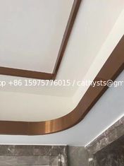 الصين زخرفة بلاط من الفولاذ المقاوم للصدأ الذهبي بلمسة نهائية من الشعر 201 304 316 لتزيين إطار السقف والجدار والأثاث المزود