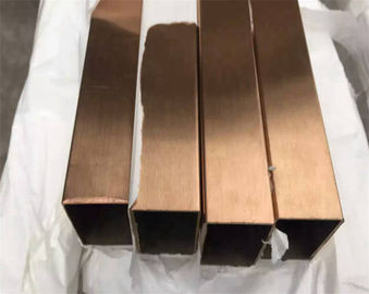 ملف تعريف مربع مجوف من الفولاذ المقاوم للصدأ بلون زخرفي مع تشطيب ذهبي أو ذهبي وردي عاكس المزود