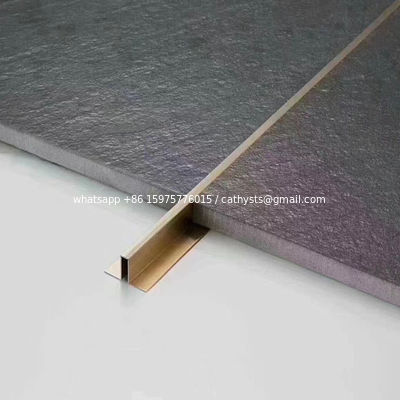 304 316 ملحقات البلاط ملف تعريف البلاط شريط الزخرفي على شكل T 304/316 قشرة البلاط من الفولاذ المقاوم للصدأ لتزيين الجدران المزود