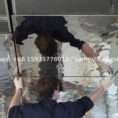 304 316 201 المرآة الملمعة الفضة الذهبية الشمبانيا الملونة الزهرة الفولاذ المقاوم للصدأ ورقة الموجة للسلالم واجهة المزود