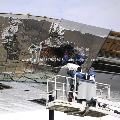 304 316 201 مرآة مصقولة فضي ذهبي شامبانيا ملون من الفولاذ المقاوم للصدأ المطروق ورقة مموجة للمظلة المزود